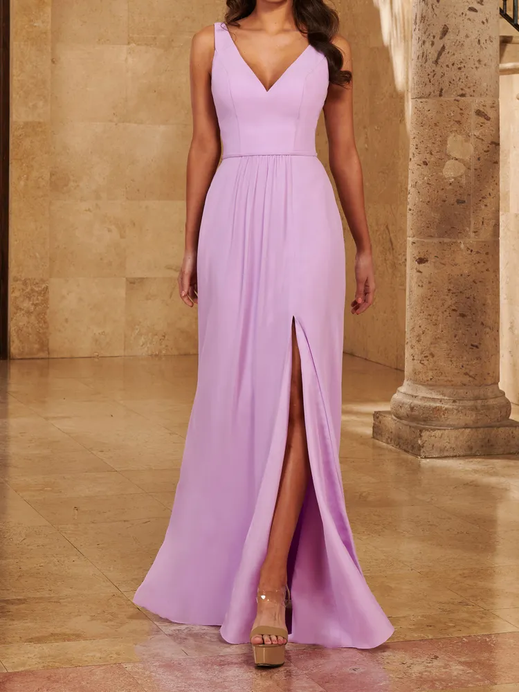 Chiffon Bridesmaid Dress: Elegant V Neck Sleeveless... From Lpdqlstudio,  $77.75 | DHgate.Com