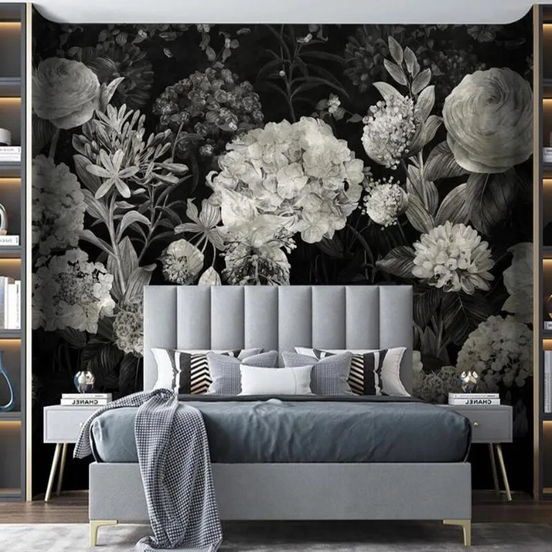 Tapety Milofi niestandardowe duże tapety ścienne 3d minimalistyczny styl ręcznie malowane retro kwiaty amerykański kwiat tło