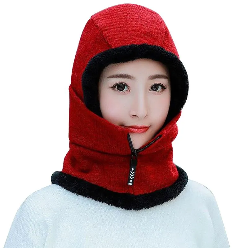 Acheter Femmes hiver tricoté capuche chapeau écharpe casquette