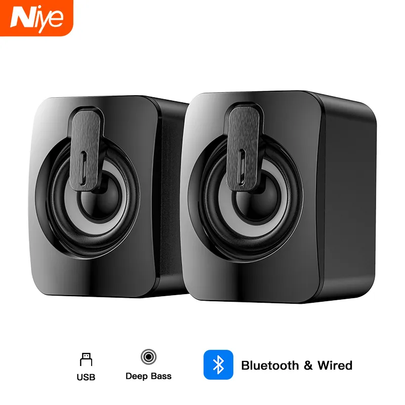 Bluetooth-högtalare USB-datorhögtalare 3D Stereo Bass Sound Subwoofer Music Player PC Laptop Desktop Multimedia Högtalare