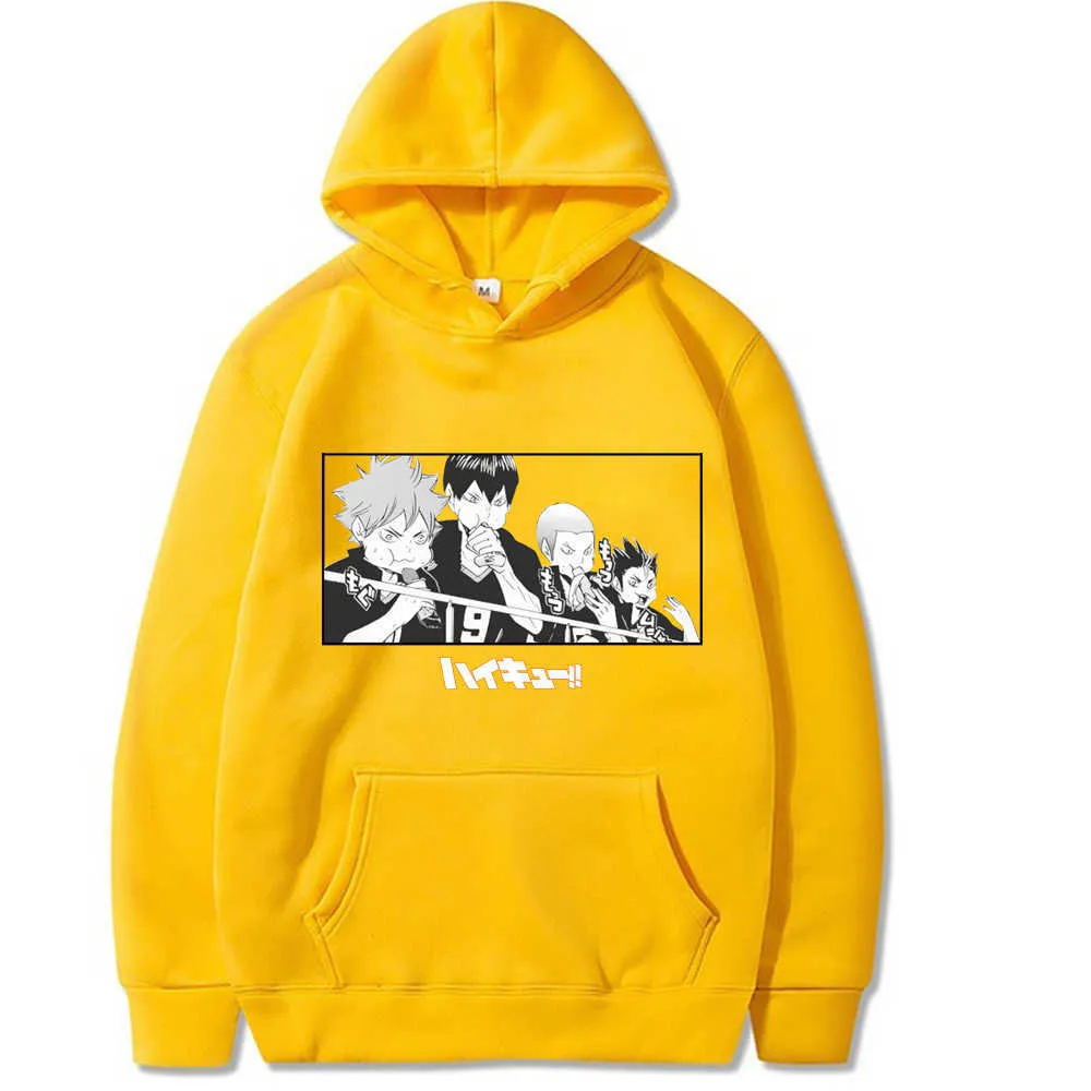 Harajuku anime haikyuu felpaccia con cappuccio maschile pallavolo Hinata shoyo tobio kageyama felpa g1019