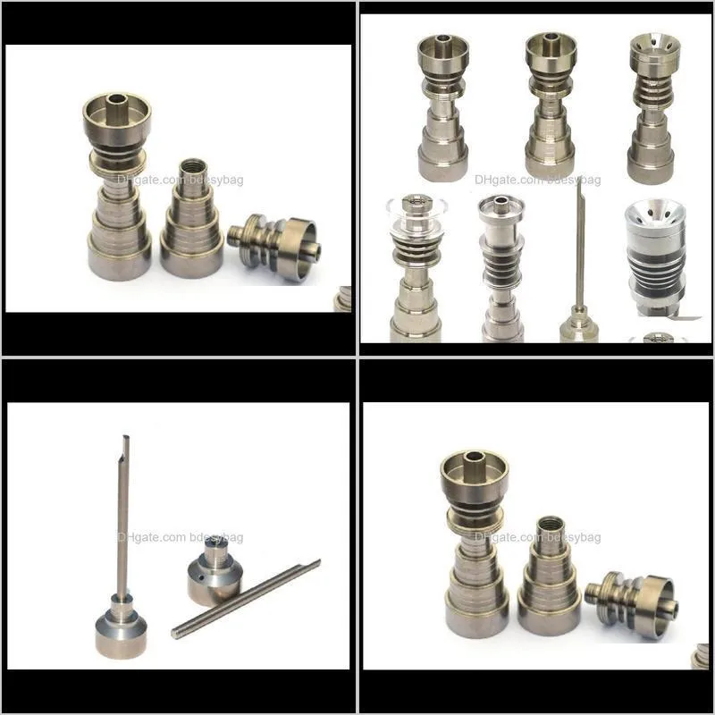  shipping titanium nail domeless universal male/female fit 10mm 14mm 18mm 6in1