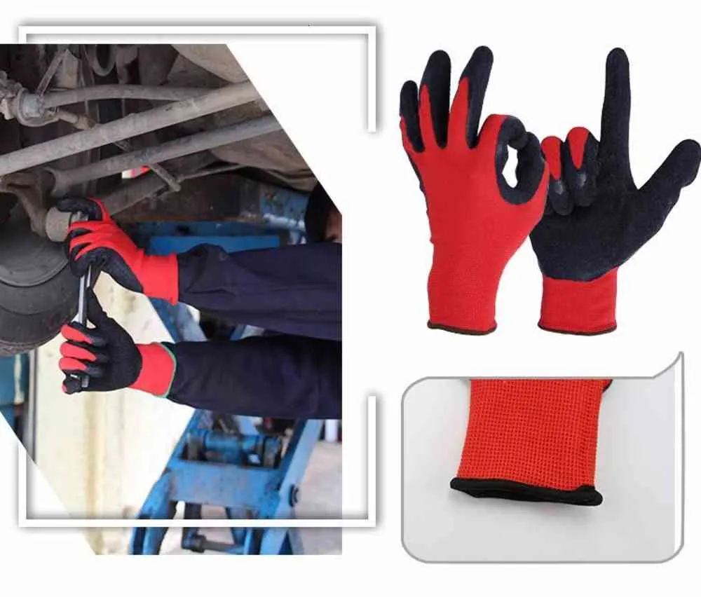 OZERO Work Gloves Stretchy Security Protection Wear Safety Workers Welding For Farming Farm Garden Gloves For Men & Women