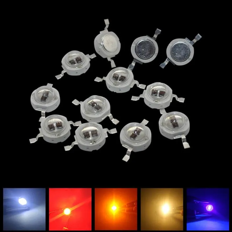 100 stks 5 W High Power DC 3.2-3.6 V LED Kralen Licht Diode LED's Chip SMD Warm Wit Blauw Rood Groen voor Spotlight Downlight DIY Lamp Bulb D1.5