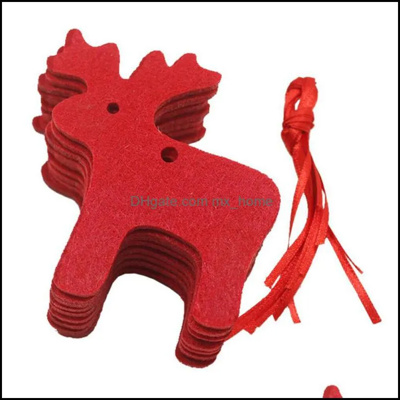 Christmas decoration Decorative felt cloth pendant, Christmas tree red pendant, party, 10 pieces. J0903