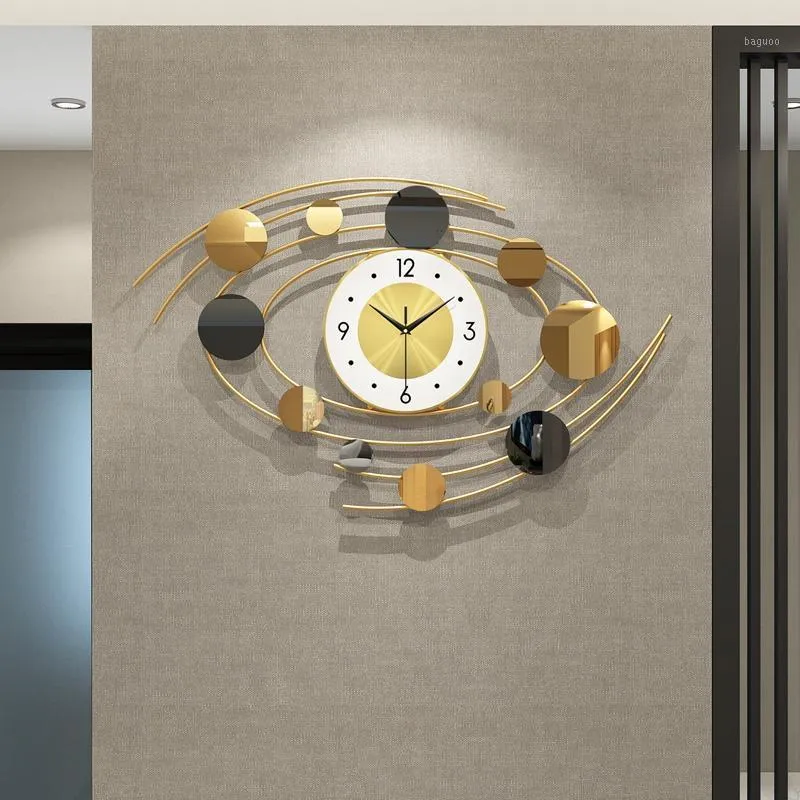 Horloges murales de luxe en métal doré horloge Design moderne grand minimaliste silencieux salon fer Duvar Saati décor à la maison AD50WC