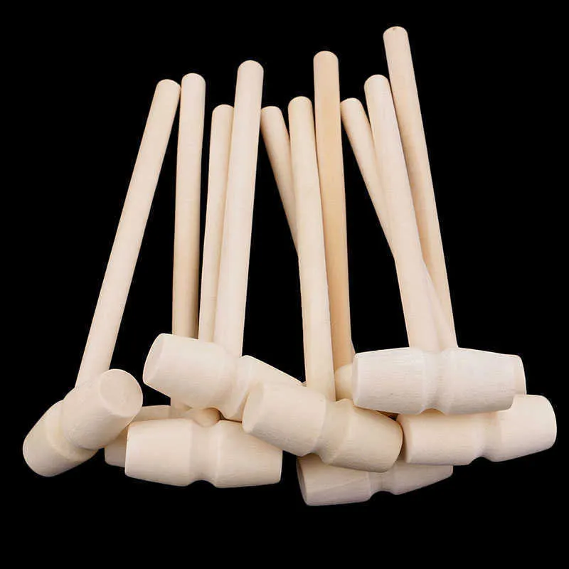 Mini Wooden Hammers Multi-Purpose Natural Wood Hammer for Kids Educational Learning Toys Crab Lobster Mallets Pounding Gavel