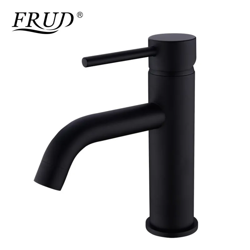 Bathroom Sink Faucets FRUD Arrival Basin Waterfall Faucet Single Handle Mixer Tap Bath Black Brass Water Y10159