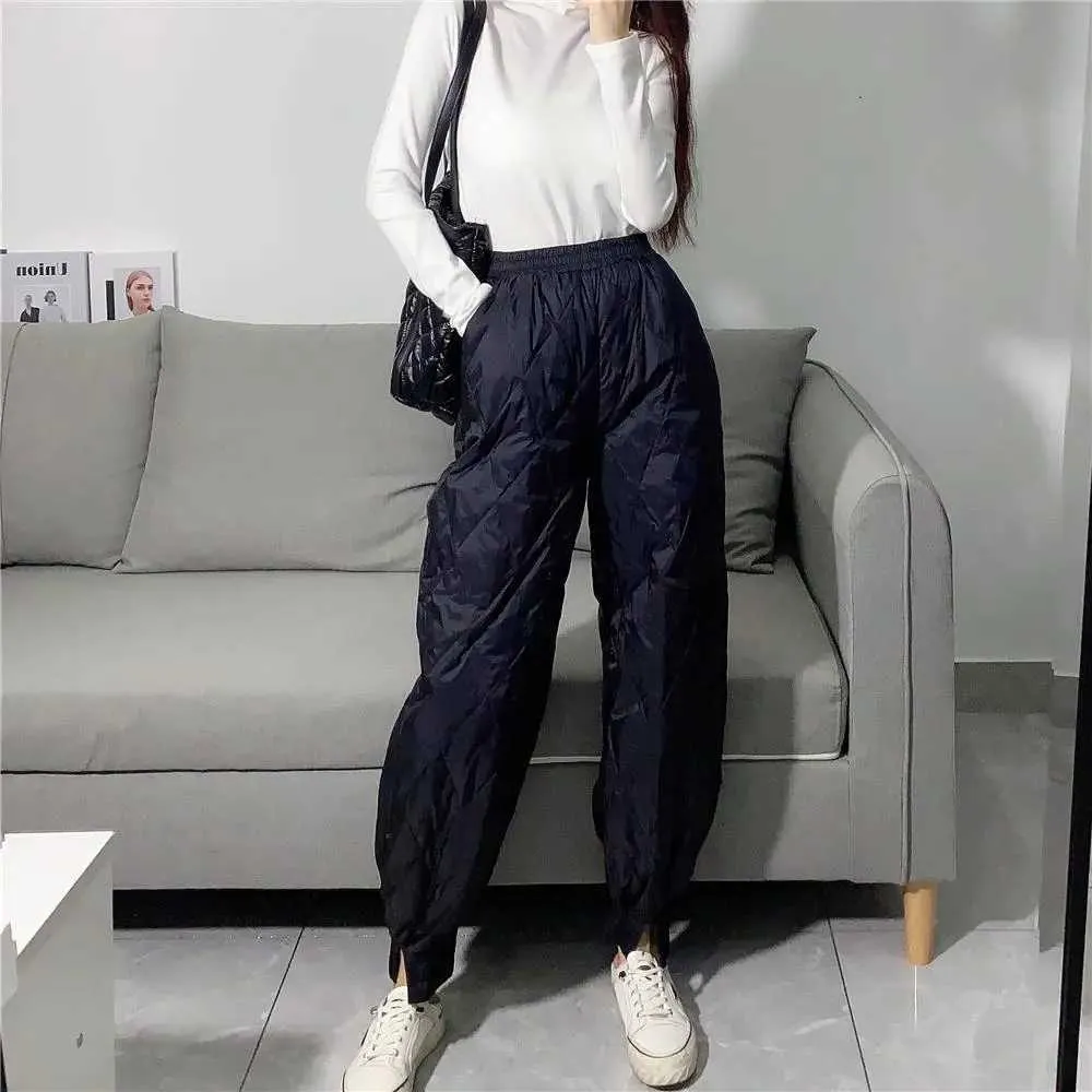 Streetwear Tendencia Pantalones de invierno de gran tamaño Mujeres Casual suelto de la cintura elástica cálida Bloomers coreanos Moda coreana Swears Pworkants Q0801