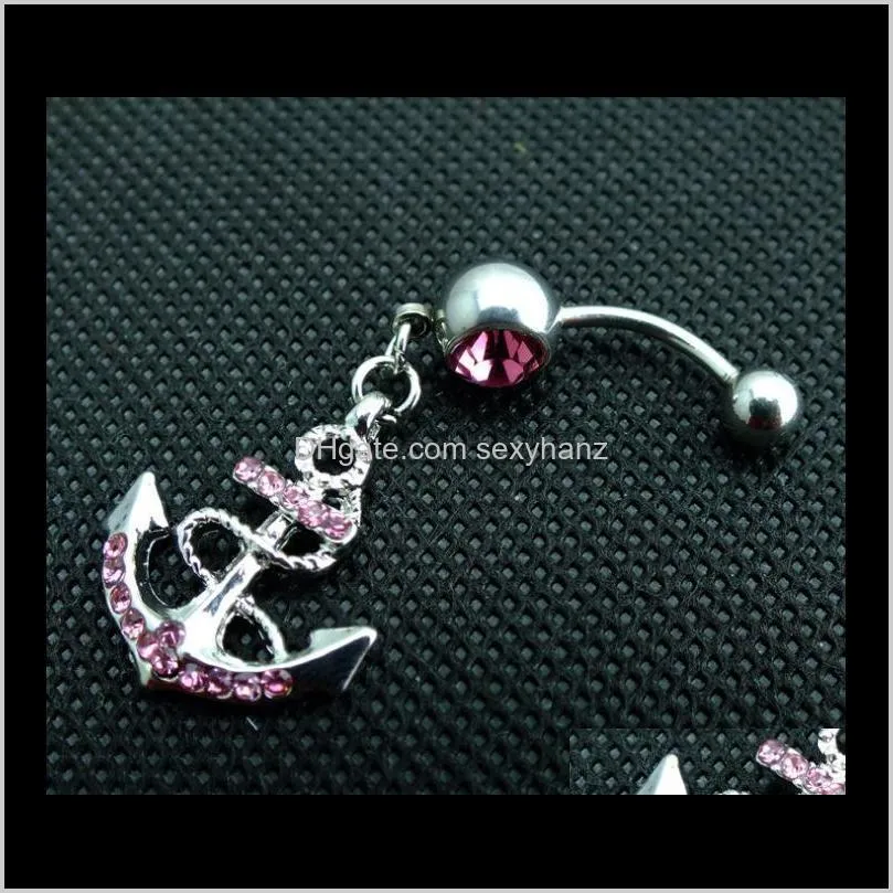 D0438 The anchor style Belly Button Navel Rings mix colors navel belly ring ,body piercing jewelry