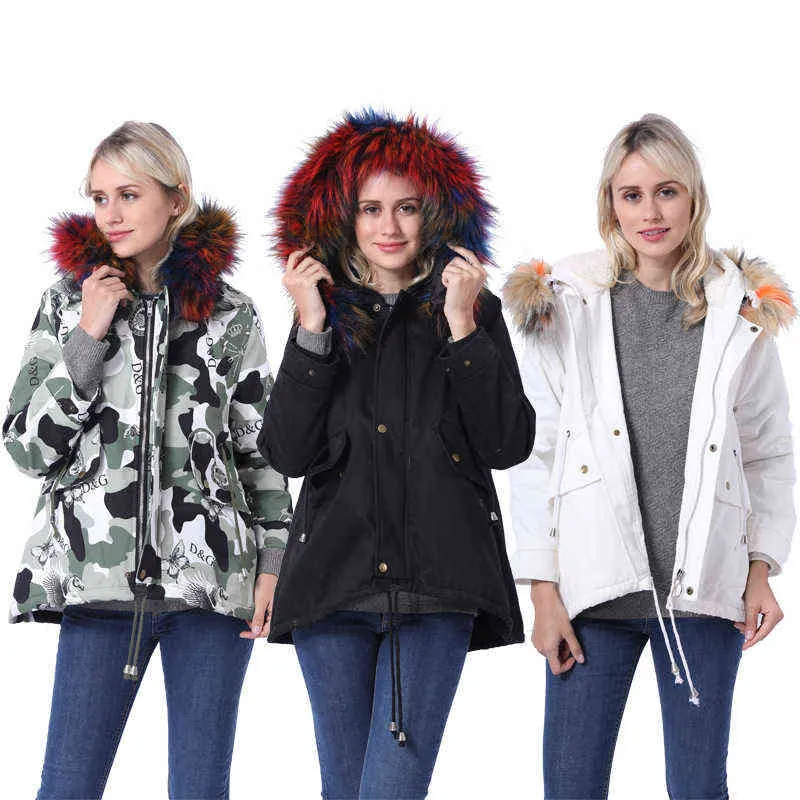 Style Winter Jacket Women Coat Thicken Warm Female Parka Thick Faux Fur Soft Lining Ladies Coats 211207