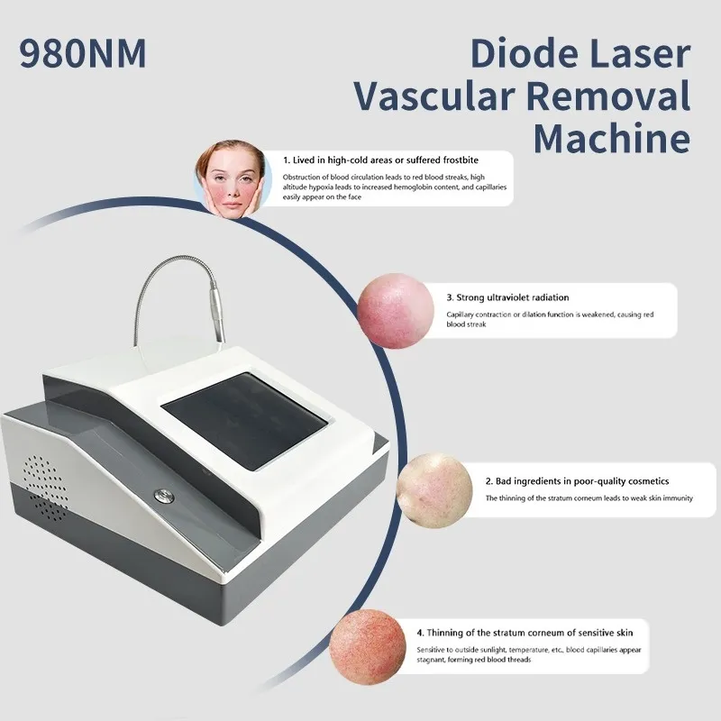 Machine portative efficace d'élimination des veines d'araignée au Laser à diode 980, équipement RF efficace, 980nm, élimination vasculaire, beauté Ce Dhl