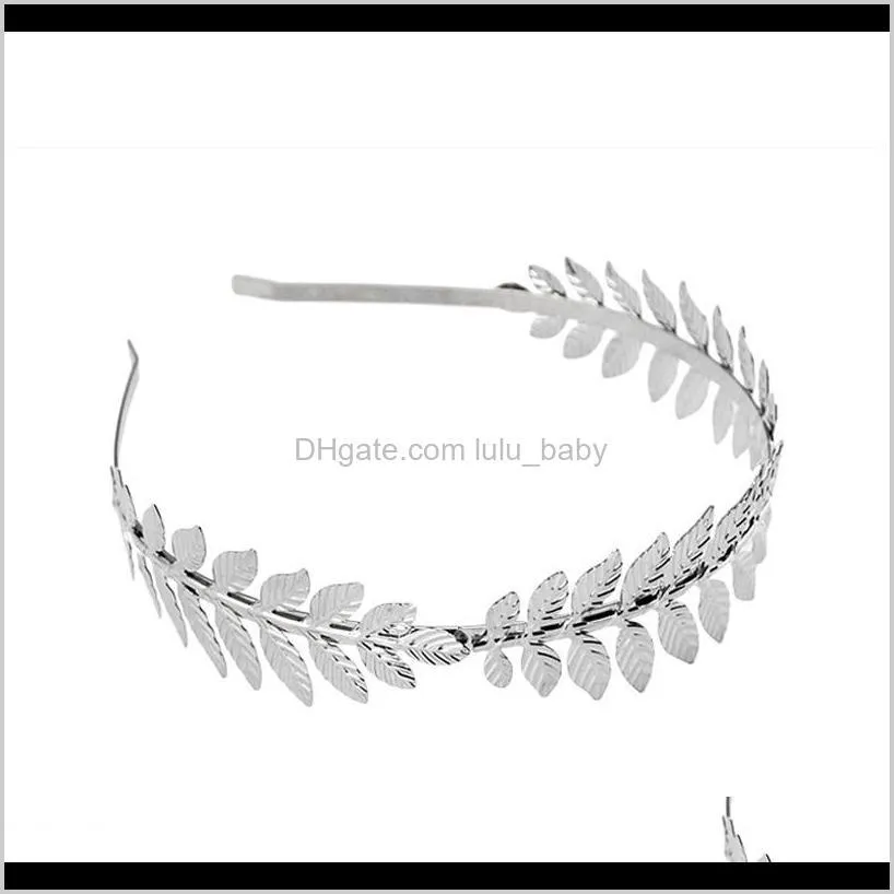 fashion gold plated metal leaf headband hairband for women wedding hair accessories tiara elegant silver leaves head piece