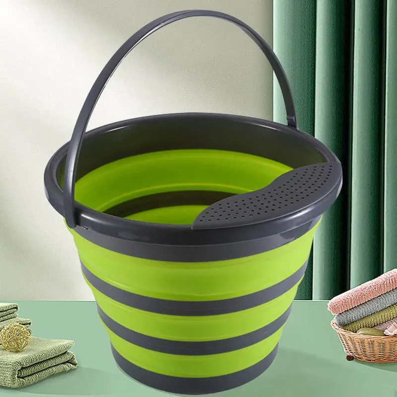Buckets Collapsible Bucket With Drain Board & Handle Multipurpose