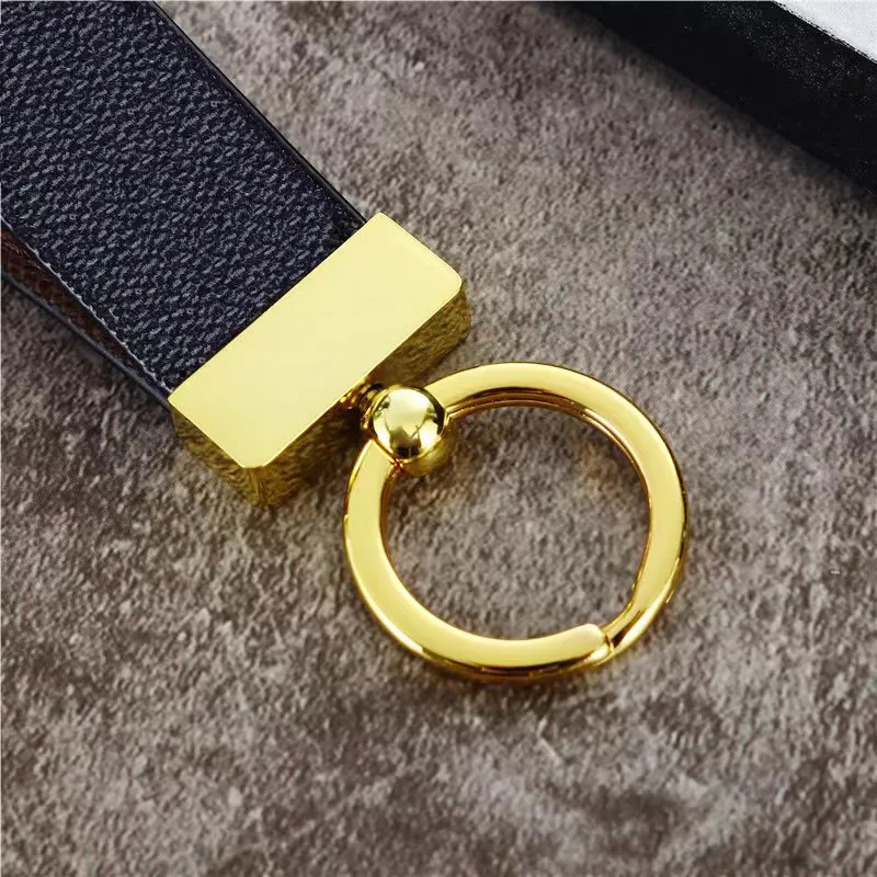 Designer Pattern Leather Keychain Luxury Leder Lanyard Keychains Men Women Car Key Ring Fashion Key Accessory Keyrings Gifts