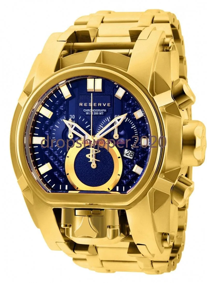 Invicta Bolt Orologio Uomo 52 Mm – Acciaio Inossidabile, Quadrante Blu, Movimento Al Quarzo, Resistente 10 Bar