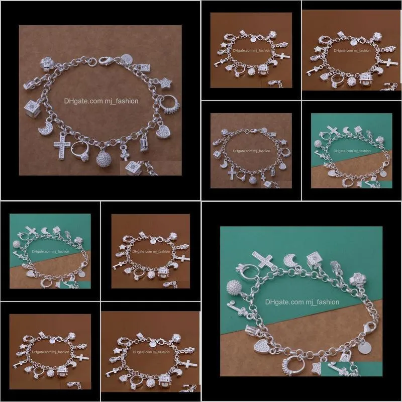 sterling silver bracelet bangles jewelry fashion 13 piece 925 silver pendant bracelet jewelry 5 piece 1393