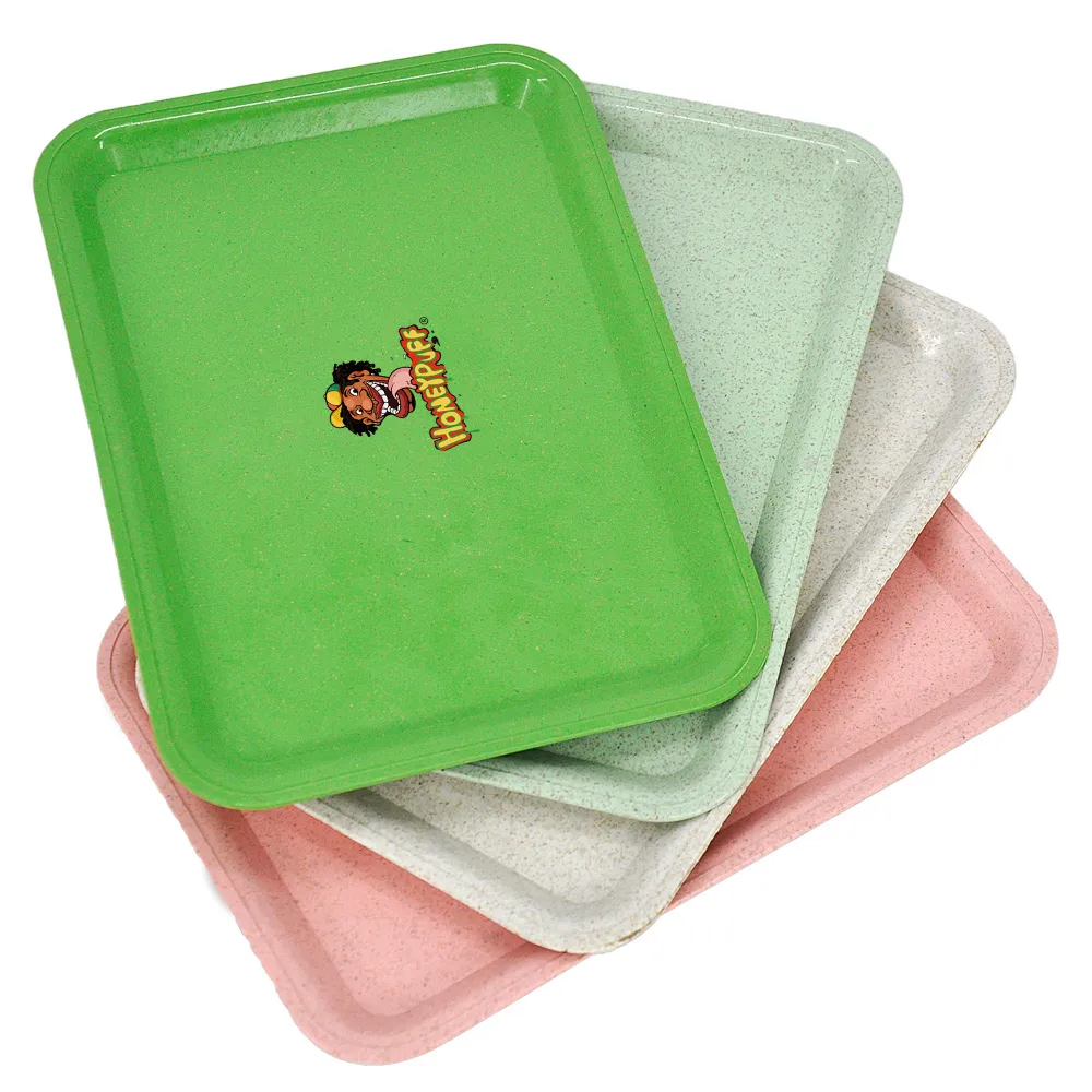 Honeypuff Portable Rolling Tray Plastc Cigarette Container Tray Smoking Tobacco Plate Hand Roller Tobacco Storage Tray