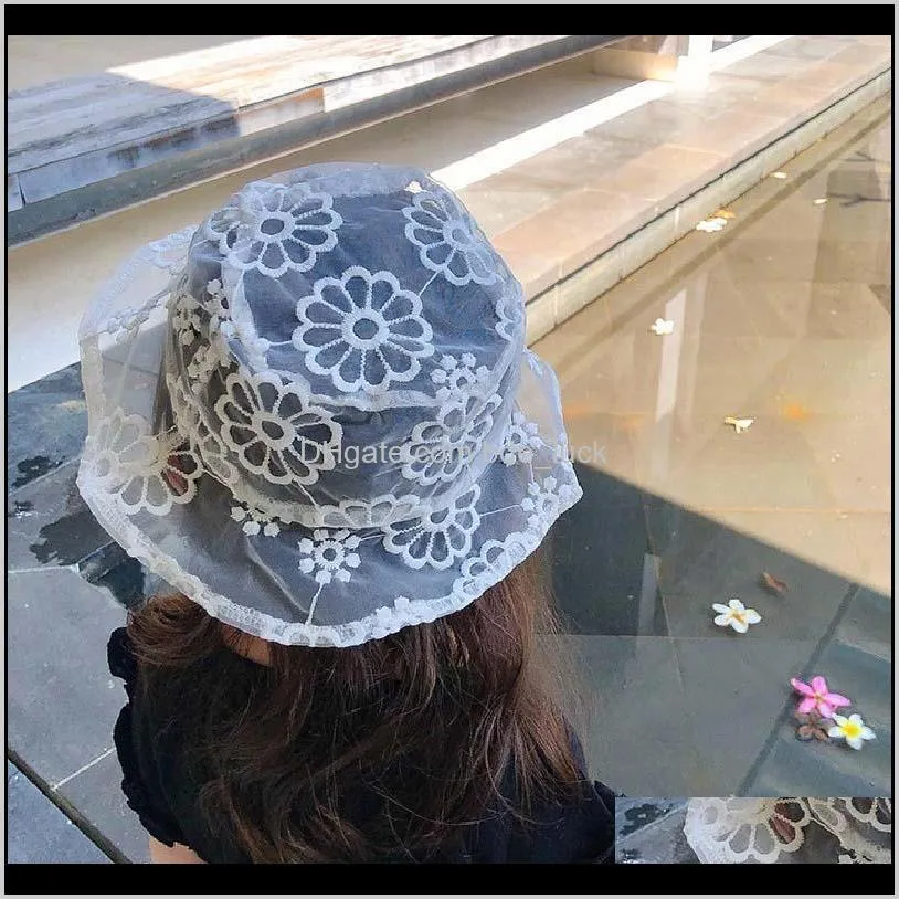 Baby Child Kids Fashion Lace Sun Hat Bucket Hollow Out Cap Mesh Breathable Sun Protect Hat Cap Beach Casual Girls Summer