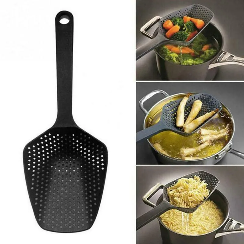 Colador de cuchara multifunción, cuchara de sopa para el hogar, vajilla con mango, utensilio de drenaje de cocina, filtro de nailon, accesorios de cocina
