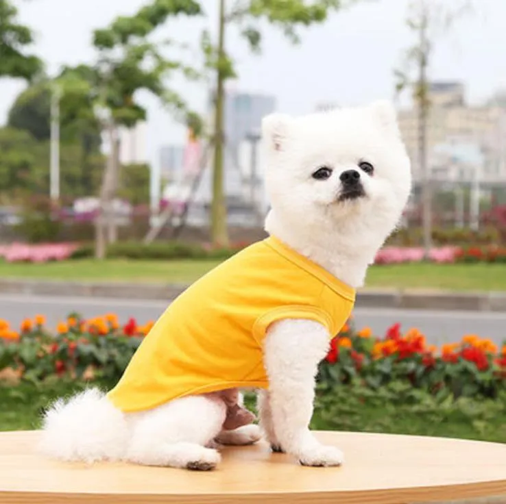 Dog Home & Garden dog Apparel Large Dogs Clothes White Blank Puppy Shirts Solid Color Small T Shirt Cotton Outwear Pet Supplies 9 Colors