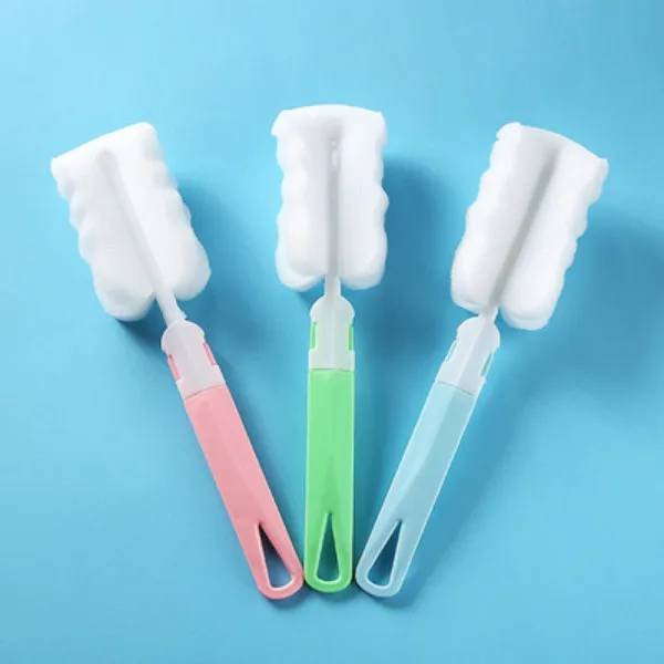 Pincéis de limpeza de copo de esponja prática com alça de plástico lar barra de barras escova escova RH1247