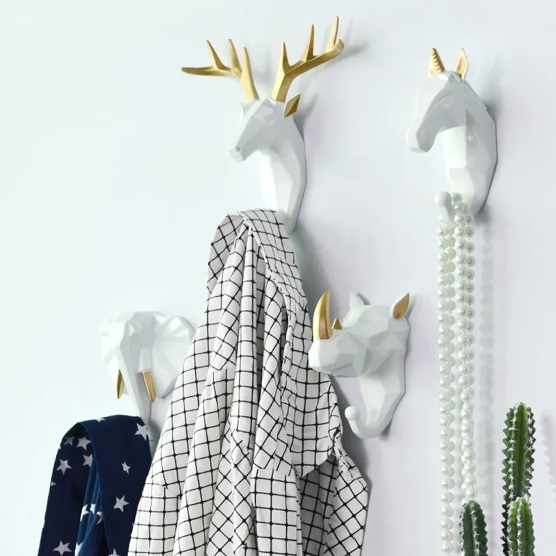 Animal Head Hanging Hook Decorative Deer, Elephant, Unicorn, Rhinoceros  Hanger For Clothes, Hats, And Wall Decoration From Dou08, $10.9
