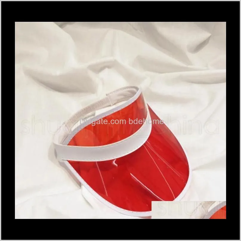 fashion transparent sun visor hat creative clear plastic empty top cap outdoor travel beach sunscreen sun hat gd454