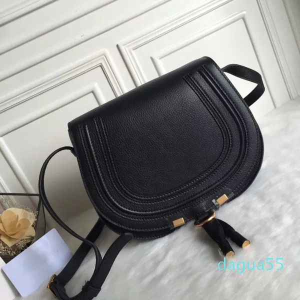 Fashion Brand Design Women Bag High Quality Cowskin Leather tassle Mini Marcie Bag Shoulder Messenger Saddle Bag