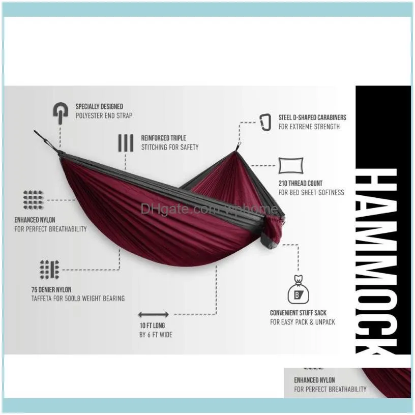 Hammocks Double Ultralight Camping Hammock Tree Straps Outdoor Furniture Nylon Portable Swing Hamac For Sitting Hanging Chair1