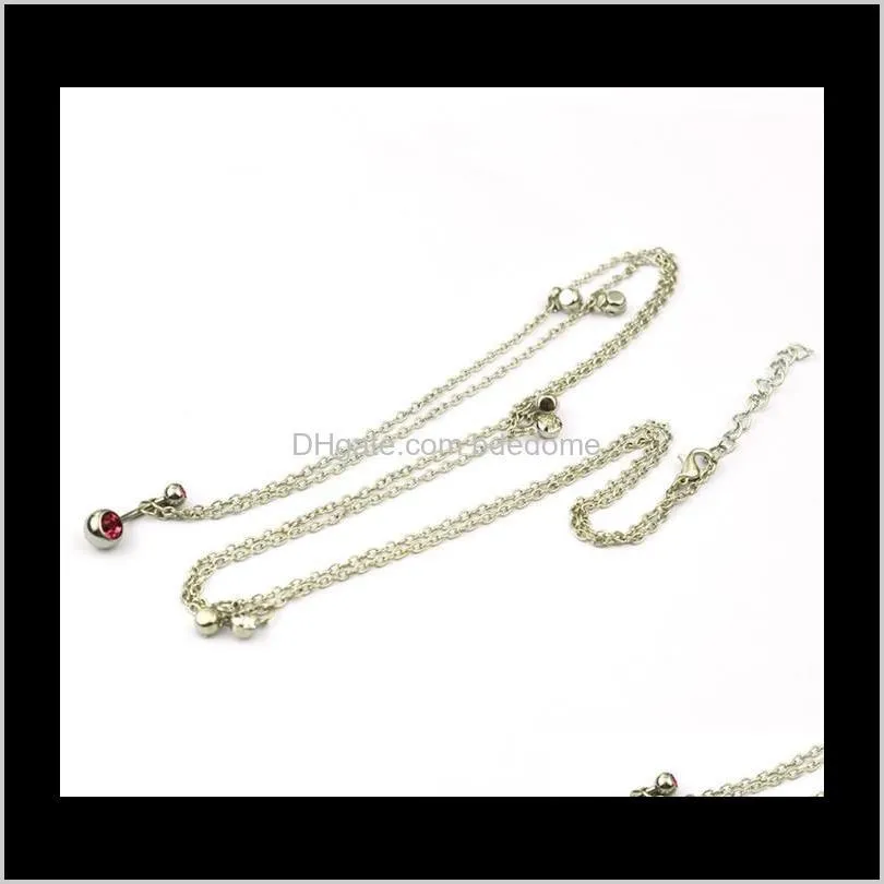 blingbling diamond belly button nail waist chain silver navel body chain belly button gold chain two colors to choose! eub