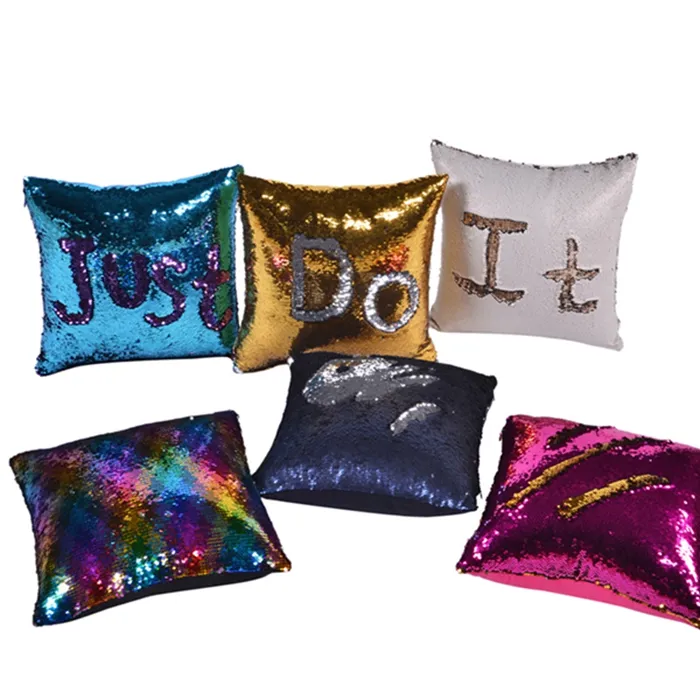 Kussensloop sequin kussens covers glitter zeemeermin kussenhoes omkeerbare pailletten magische kleuren home decor zwl450