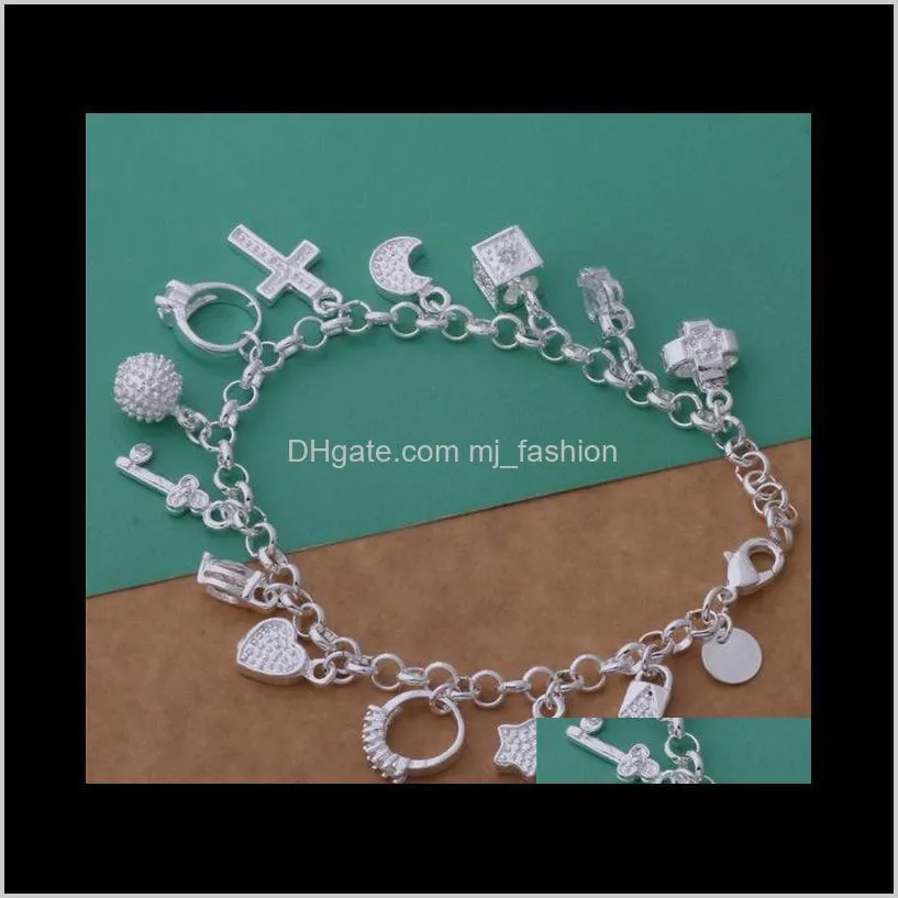 sterling silver bracelet bangles jewelry fashion 13 piece 925 silver pendant bracelet jewelry 5 piece 1393