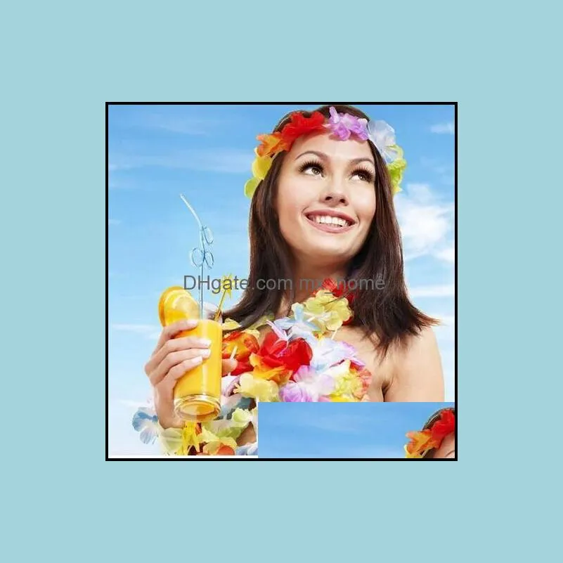 500pcs Hawaiian leis Party Supplies Garland Necklace Colorful Fancy Dress Party Hawaii Beach Fun Free Shipping