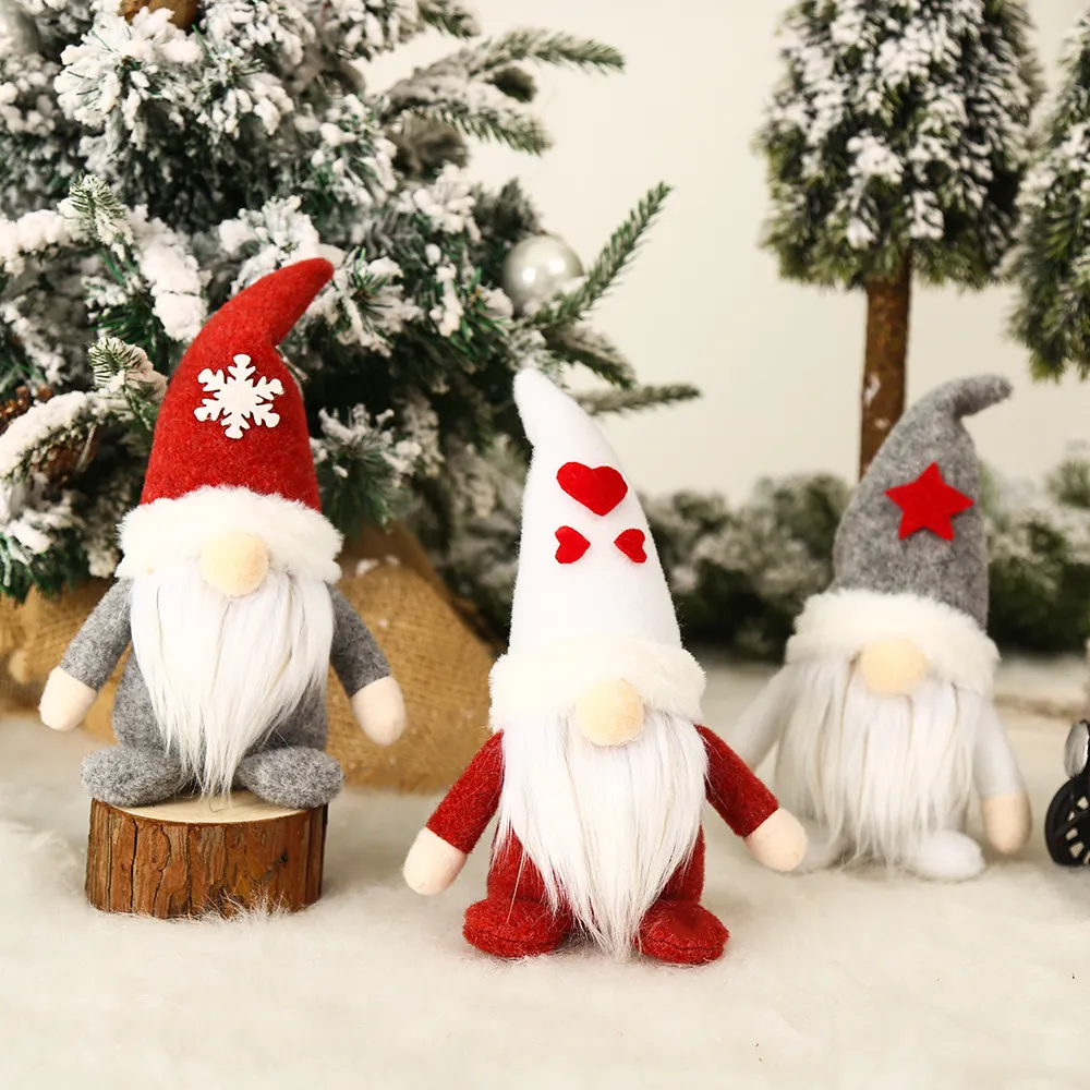Christmas Gnomes Ornament Plush Santa Elves Doll Swedish Tomte Figurines Xmas Decor Birthday Valentine's Day Gifts PHJK2111