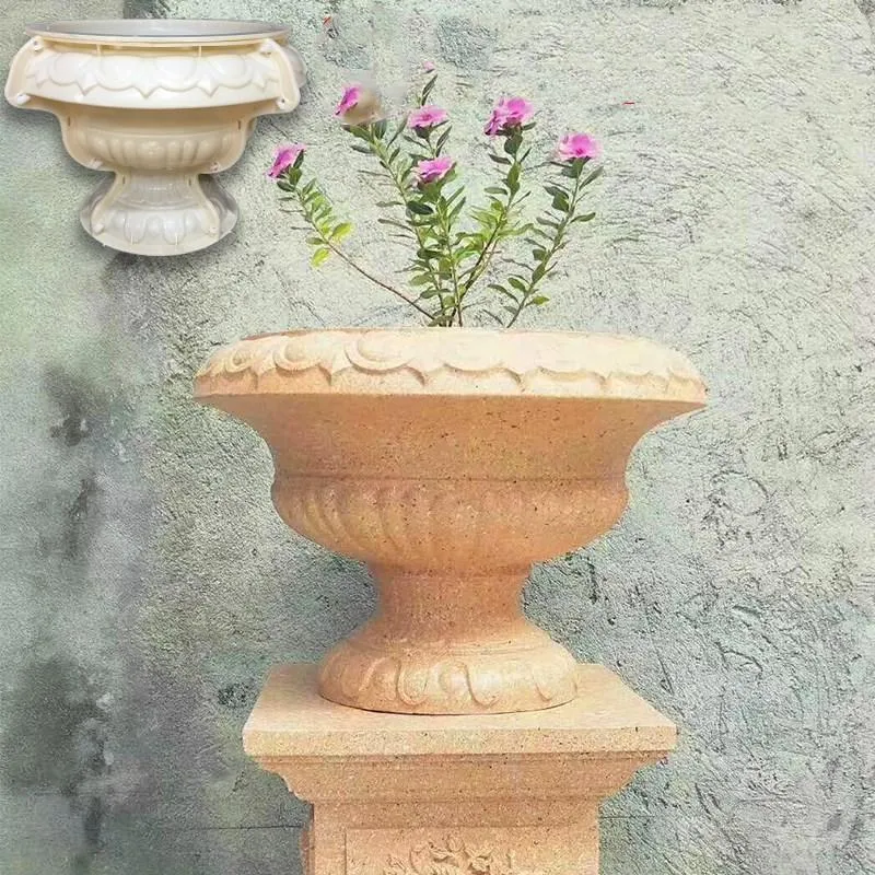 Platers Pots 30 см (11.81IN) 38 см (14,96 дюймов) GRC Прочный домашний садоводство бонсай DIY круглый бетонный цветочный горшок