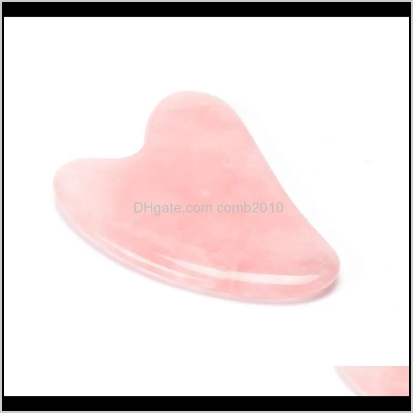 Rose Quartz Jade Guasha Board Pink Natural Stone Scraper Chinese Gua Sha Tools For Face Neck Back Body Acupuncture Pressure Therapy Bj Ofygz