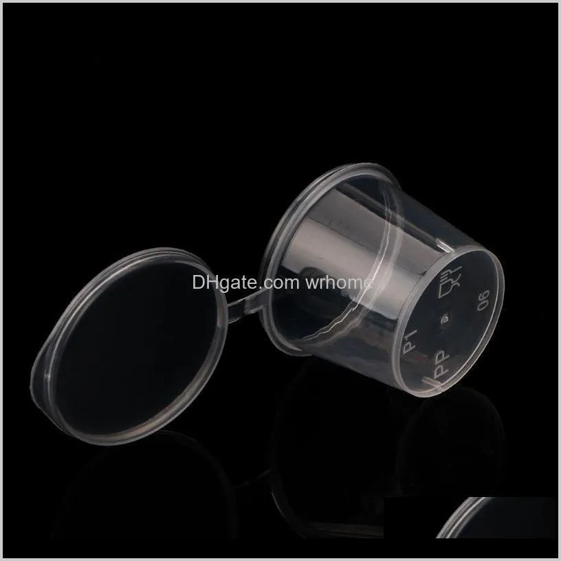 100Pcs 25ml Small Plastic Disposable Sauce Cups With Lid Storage Containers Boxes Bottles & Jars