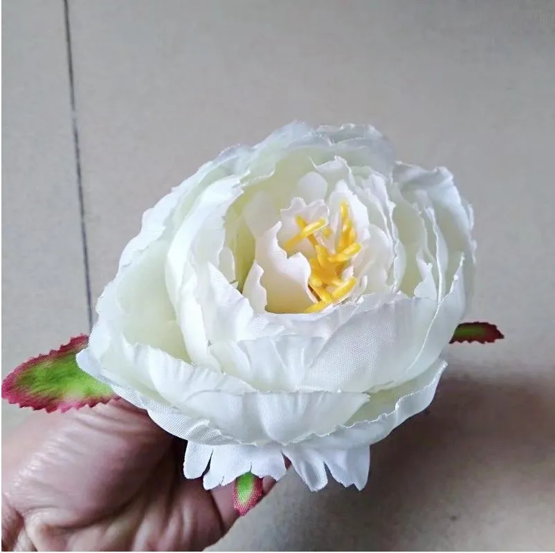100 st dia 10cm artificiell tyg silke peony blomma huvud för bröllop dekoration båge blomma arrangemang diy material leveranser