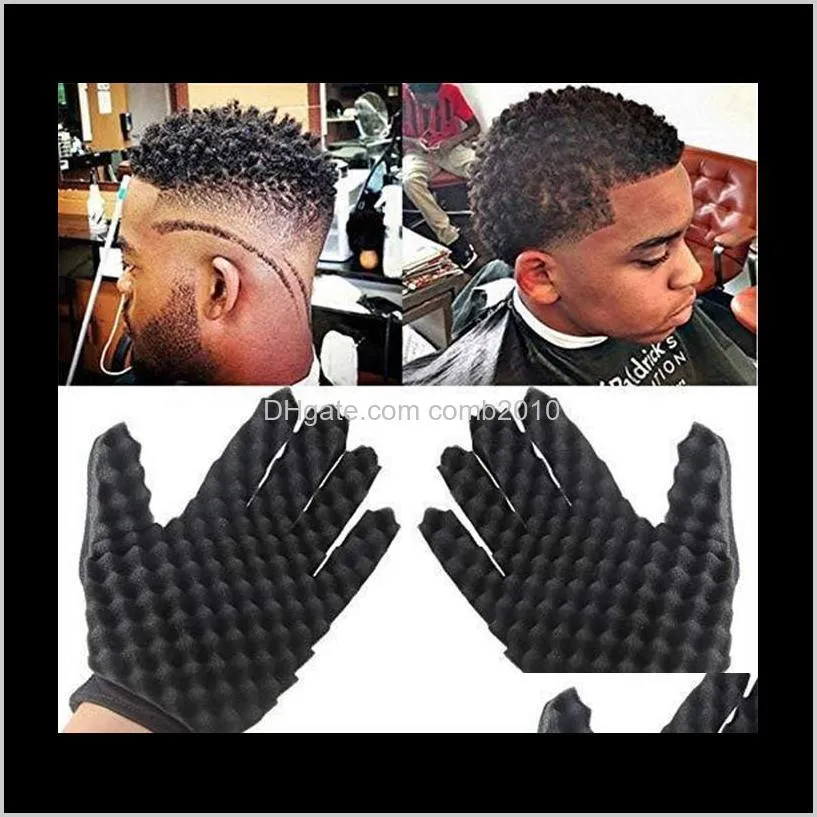 Barbers Wave Twist Brush 장갑을위한 Magic Curl Hair Sponge Gloves Curly Hair Styling Care 10PCS VDNVU V03HE를위한 스타일링 도구