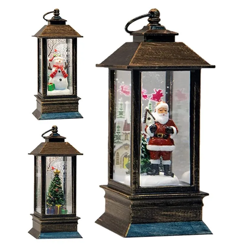 Veilleuses Noël boule de neige lumière lanterne décoration maison arbre scène mise en page