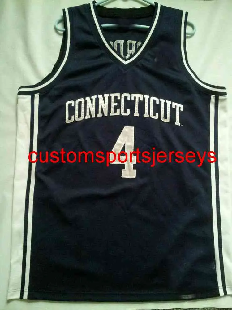 Hommes 1991 Uconn Huskies # 4 Ben Gordon Jersey Basketball Hommes Femmes Youth XS-6XL