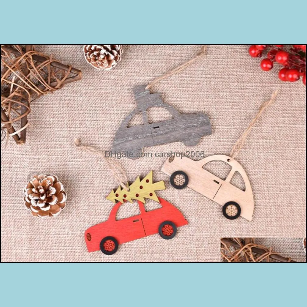 New Festive Wooden Christmas Tree Decorations Elk Car Hanging Pendants New Year Christmas Decorations For Home Party Navidad New Year