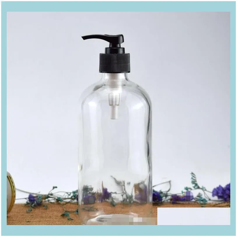 Housekeeping Organization Home & Garden500Ml 18Oz Oz High Quality Large Manual Soap Dispenser Clear Glass Body Wash-Soap Liquid Sub-Bottle