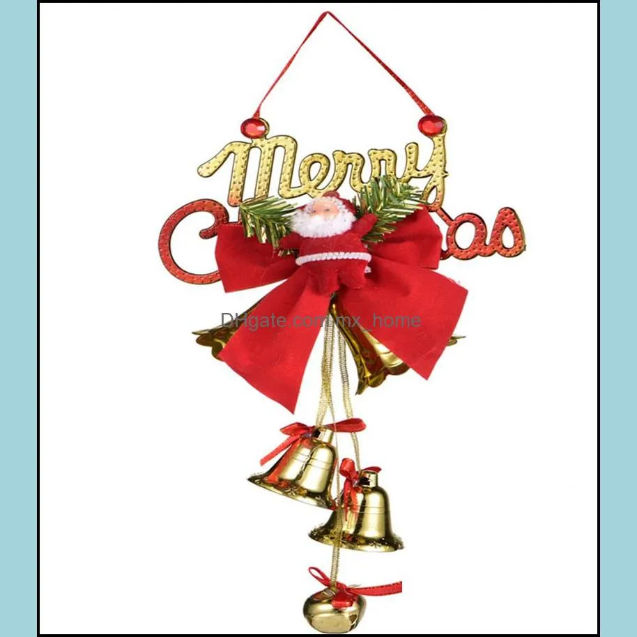 Christmas Bells Christmas Tree Ornaments Santa Claus Bells Xmas Gift Merry Christmas Pendant DHL Free Shipping