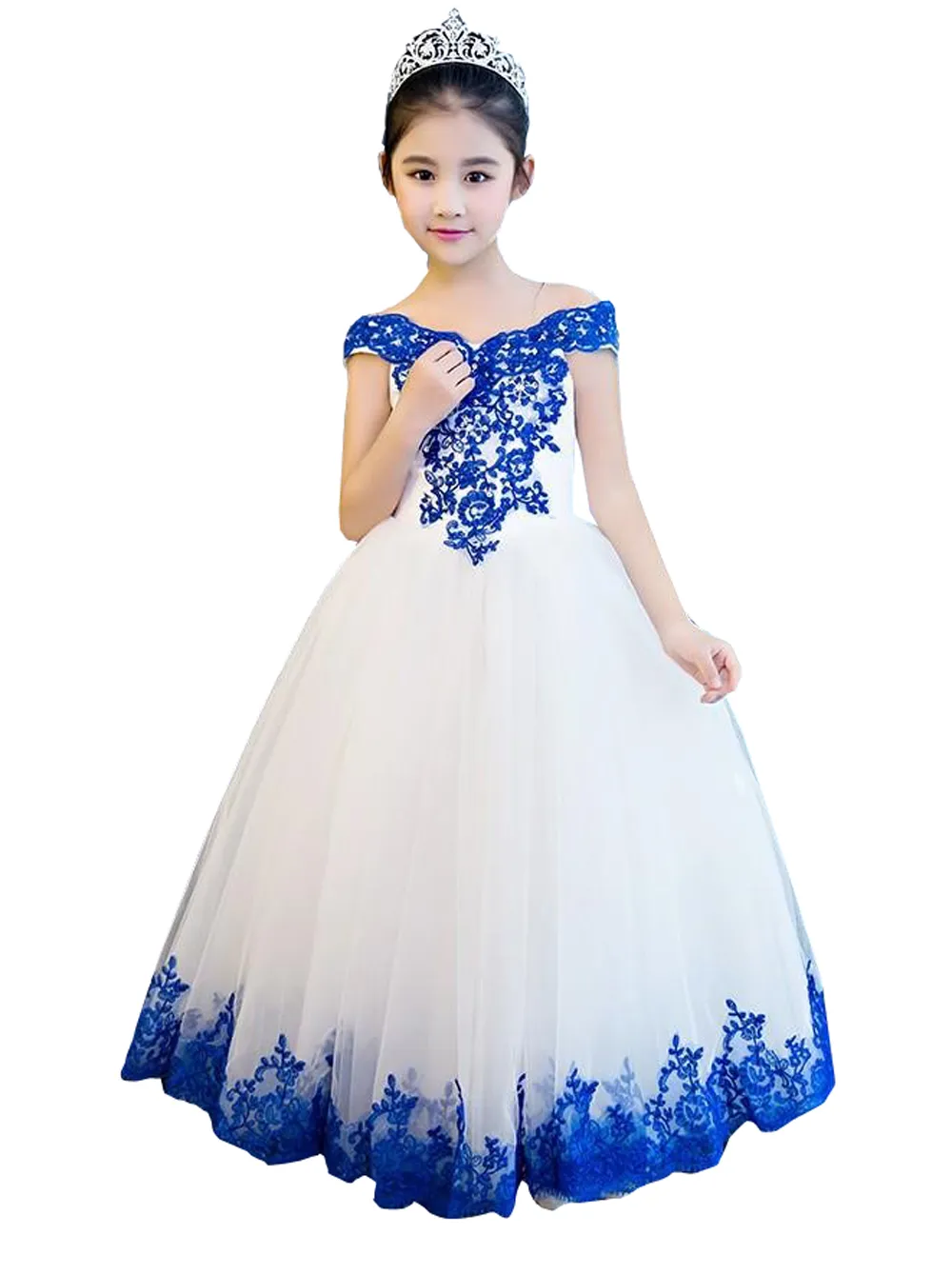 dress blues inspection Women's Blue and White Floral Dress main image 0