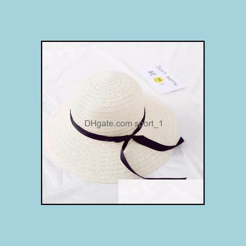 Sun Hat Women Summer Foldable Wide Straw Cap For Women Beach Resort Headwear Brim Caps Top Quality New Fashion Costume Hats
