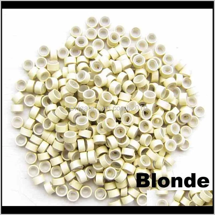 1000pcs 5mm micro ring beads silicone bead link microring for feather human hair extension tools