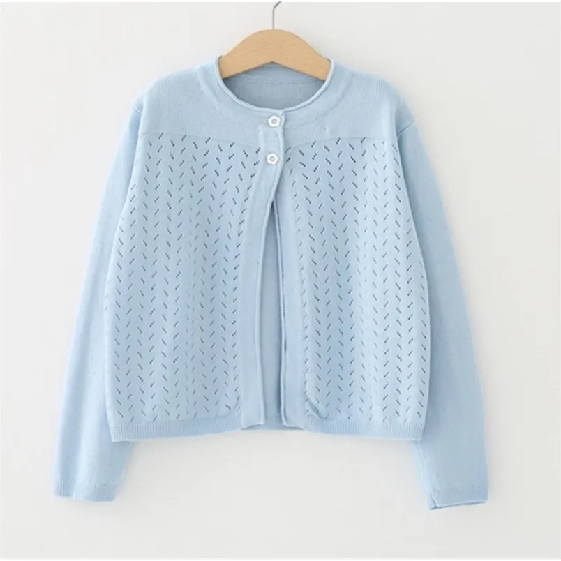 Dernier coton filles Cardigan vêtements d'extérieur enfants bleu manteau blanc haussement d'épaules pull enfants vêtements pour 2 3 4 5 6 10 11 ans 185032 211201