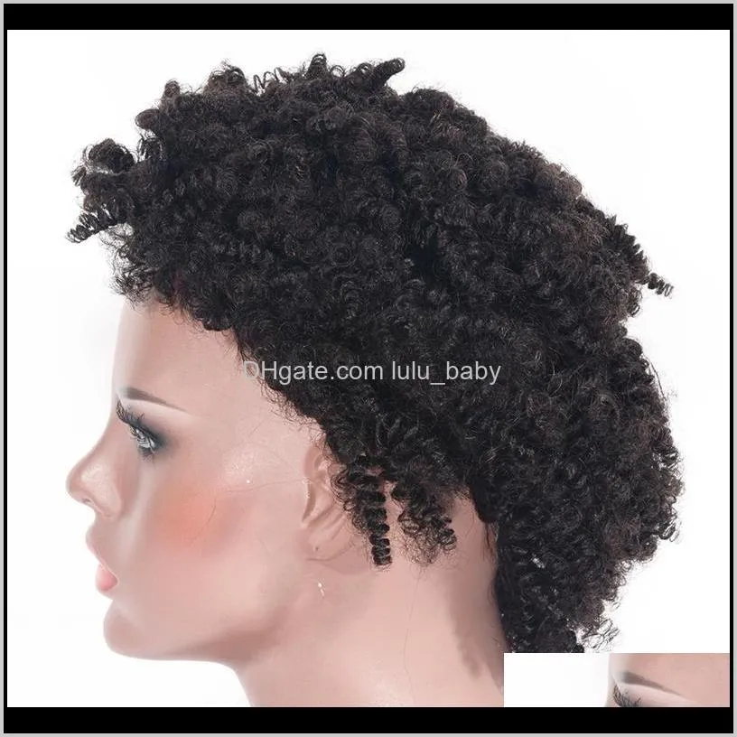 zhifan afro style 8 inch short kinky curly bob full lace wigs human hair for black women